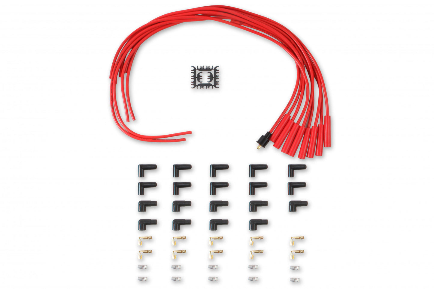 ACCEL Spark Plug Wire Set- 8mm - Red Wire with Red Straight Boots