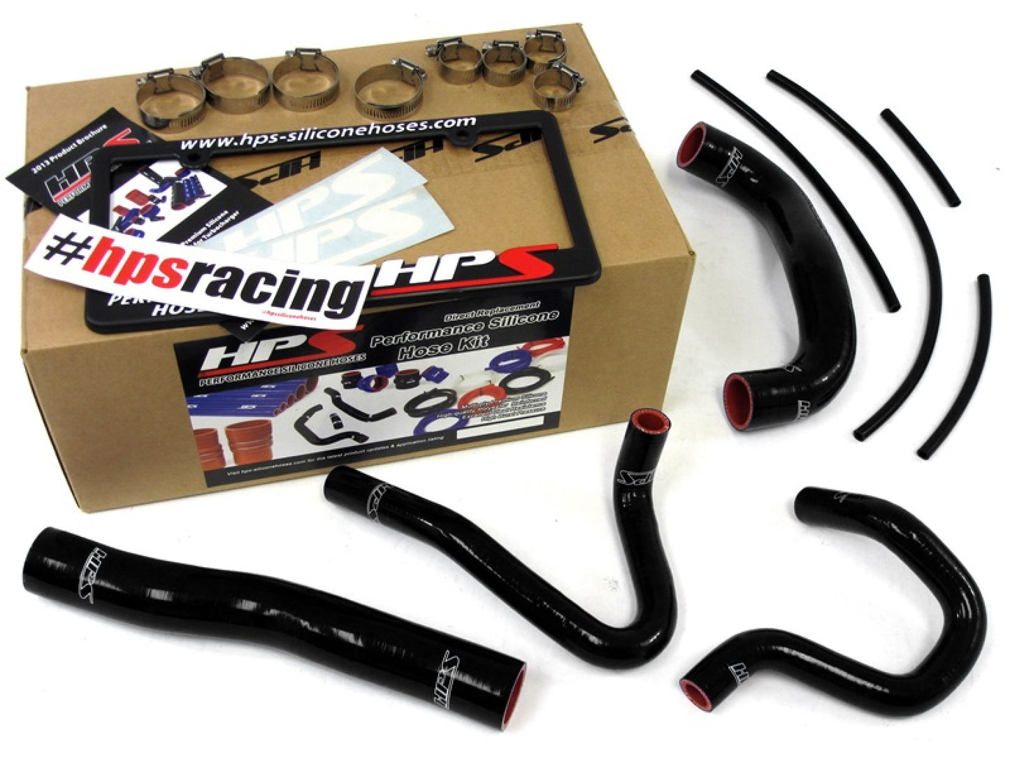HPS Reinforced Black Silicone Radiator Heater Hose Kit Coolant for Hyundai 13-14 Genesis Coupe 2.0T Turbo 4Cyl