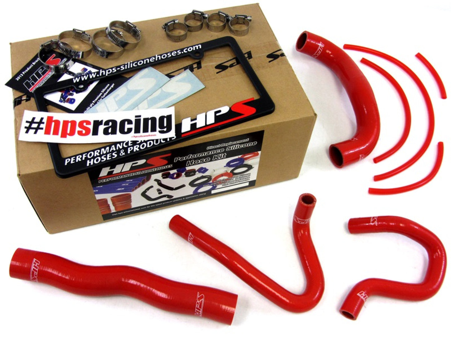 HPS Reinforced Red Silicone Radiator Heater Hose Kit Coolant for Hyundai 13-14 Genesis Coupe 2.0T Turbo 4Cyl