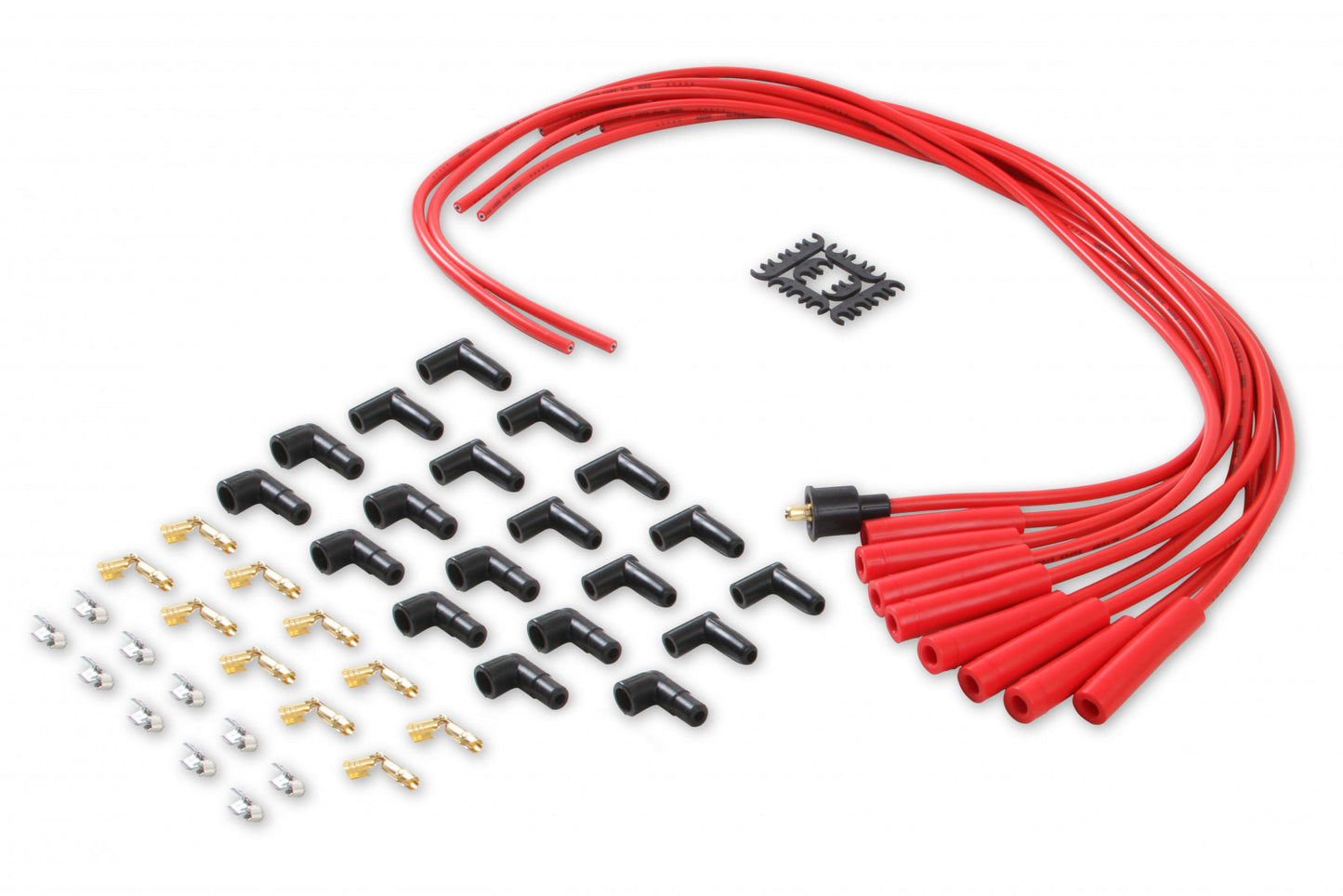 ACCEL Spark Plug Wire Set- 8mm - Red Wire with Red Straight Boots