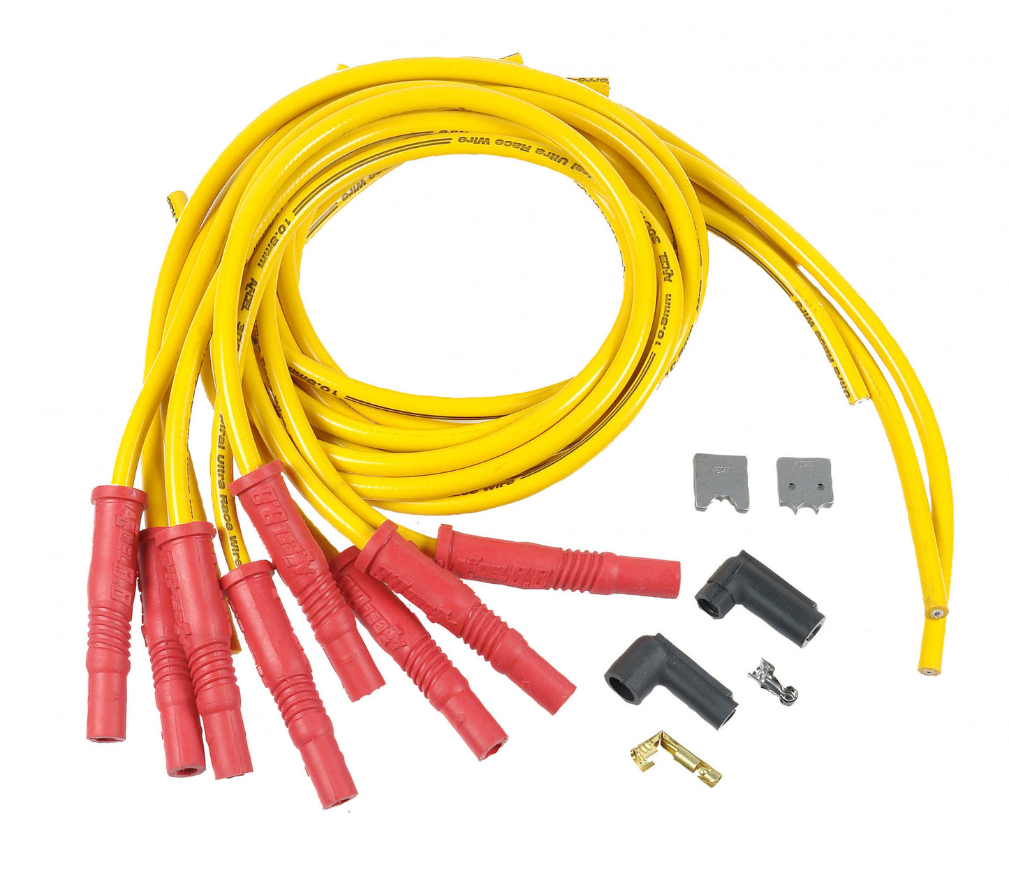ACCEL Spark Plug Wire Set - 300 Ferro-Spiral - Universal Fit - 10.8mm - Yellow