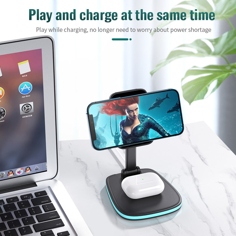 3in1 15W Folding Wireless Magnetic Charger