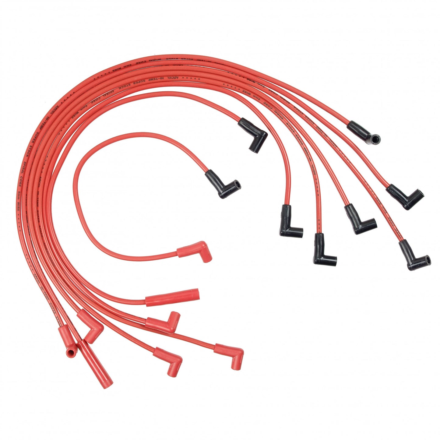 ACCEL Spark Plug Wire Set - Super Stock Spiral 8mm - GM V8 1978-86 - Red