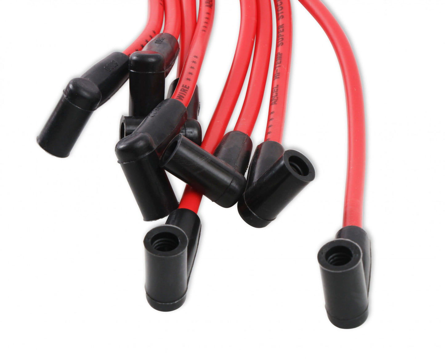 ACCEL SPARK PLUG WIRE SET - 90 DEG BOOTS - RED