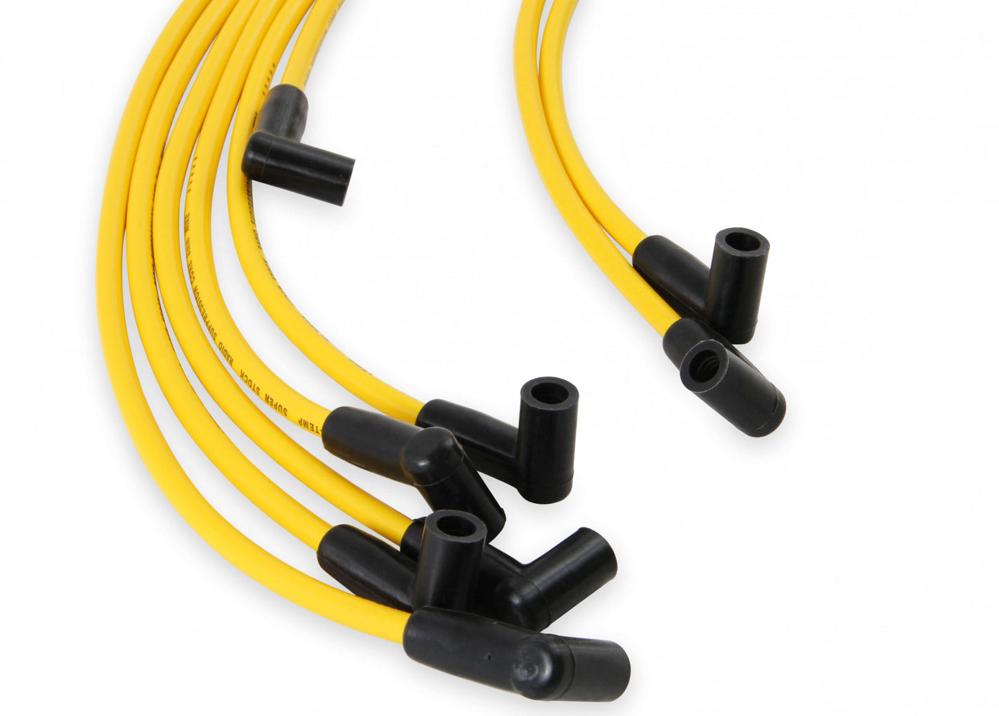 ACCEL Spark Plug Wire Set - 8mm - Super Stock - Graphite Core - Yellow with HEI Style Boots-