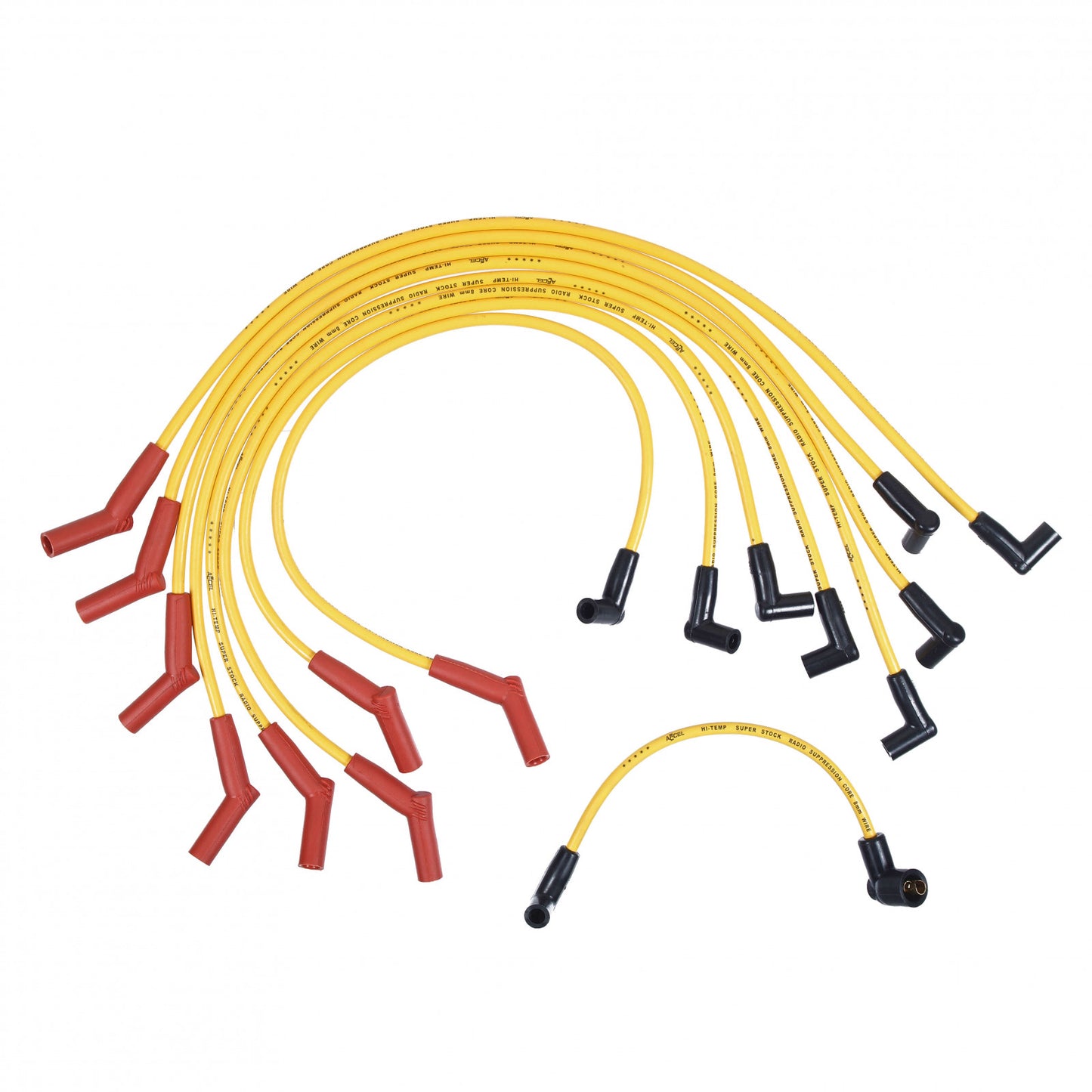 ACCEL Spark Plug Wire Set - Super Stock Graphite Core 8mm - Ford / Mercury V8 - Yellow