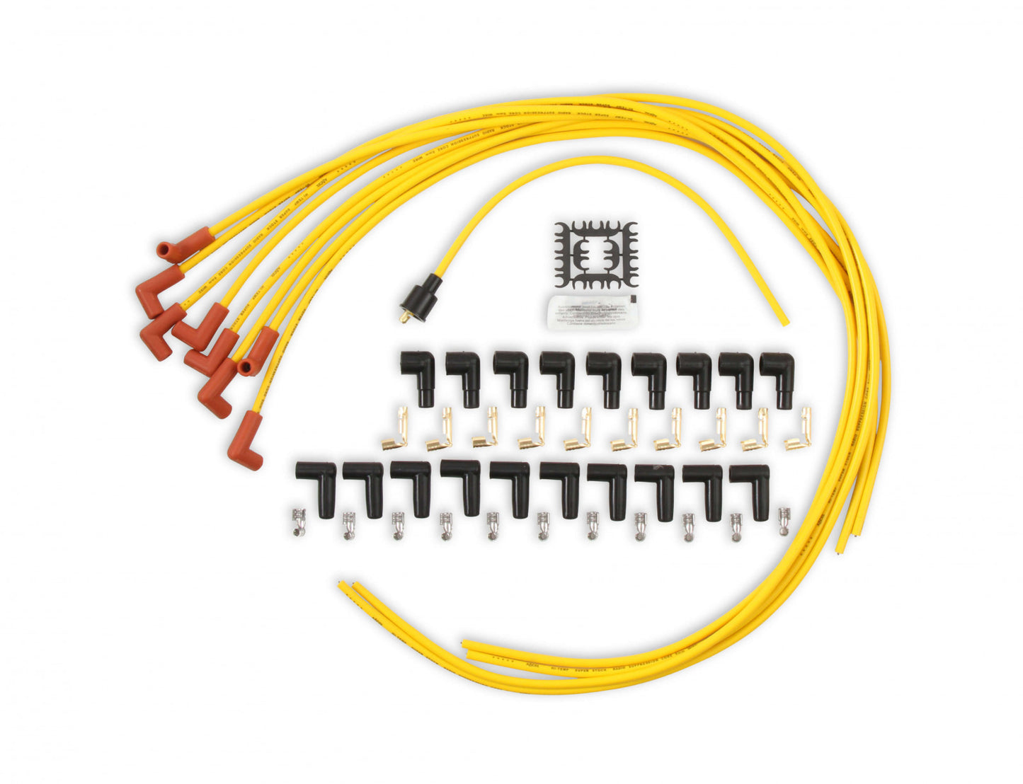 ACCEL Spark Plug Wire Set - 8mm - Yellow with Orange 90 Deg Boots